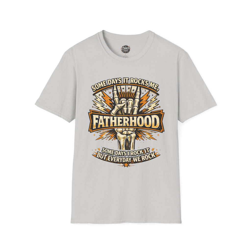 Fatherhood Rock T-Shirt — "Some Days It Rocks Me" Retro Dad Tee