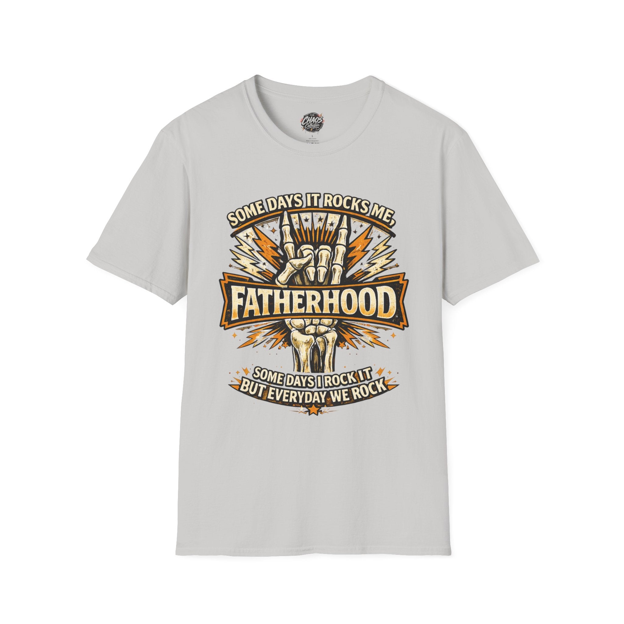 Fatherhood Rock T-Shirt — "Some Days It Rocks Me" Retro Dad Tee