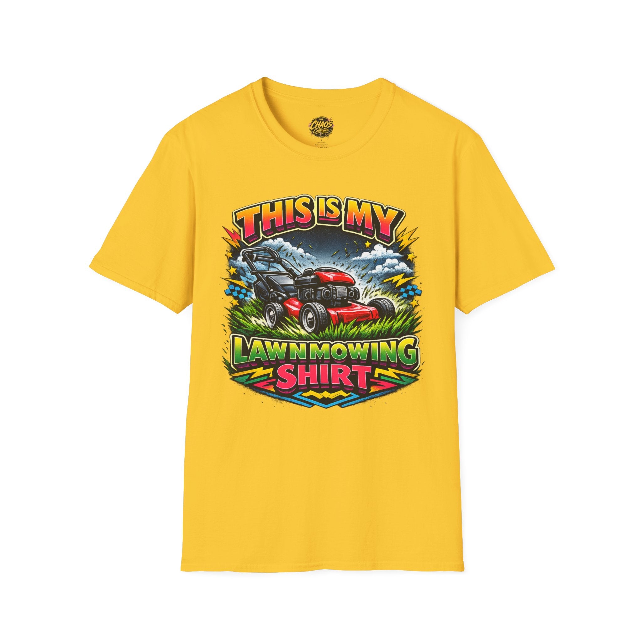 Lawn Mowing T-Shirt — "This Is My Lawn Mowing Shirt" Graphic Tee for Gardeners