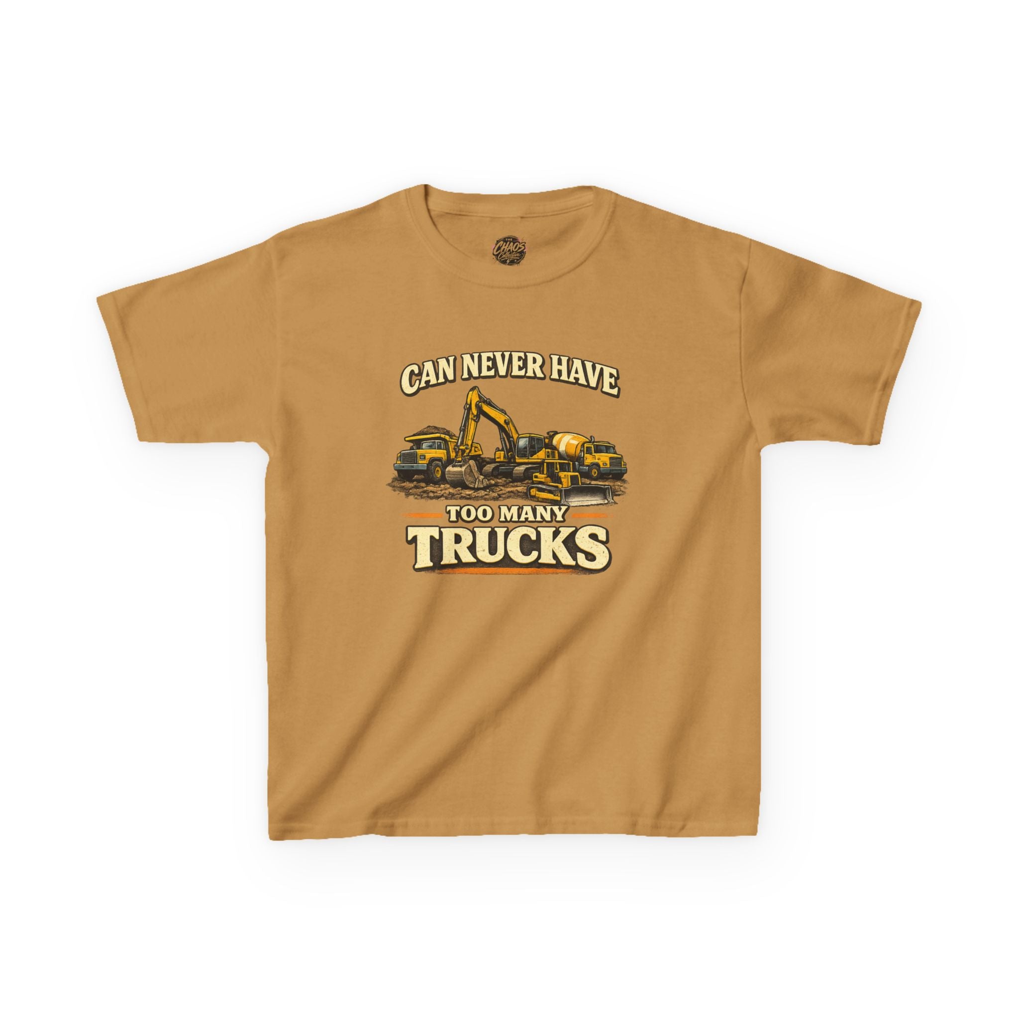Vintage Construction Trucks Shirt for Boys – Can Never Have Too Many Trucks – Toddler Dump Truck Excavator Tee – Cute Kids Truck Shirt Gift