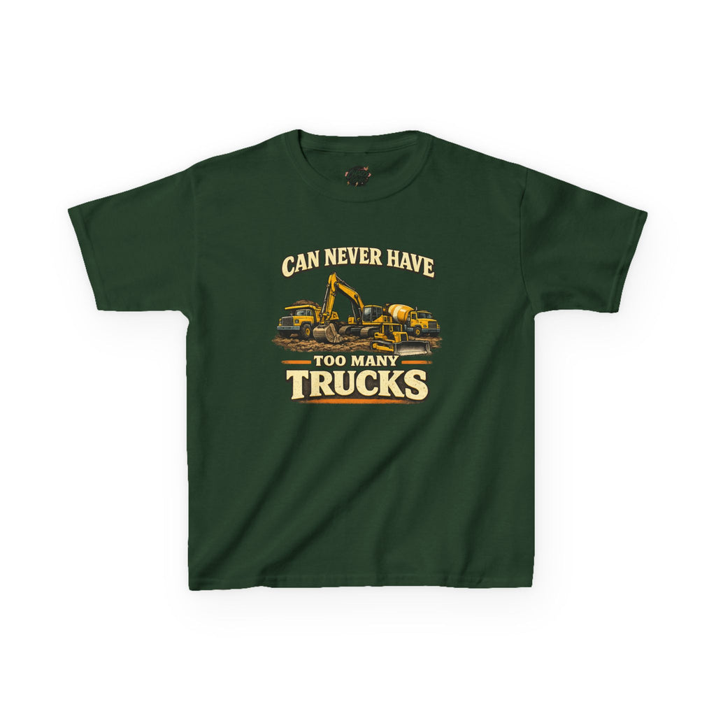 Vintage Construction Trucks Shirt for Boys – Can Never Have Too Many Trucks – Toddler Dump Truck Excavator Tee – Cute Kids Truck Shirt Gift
