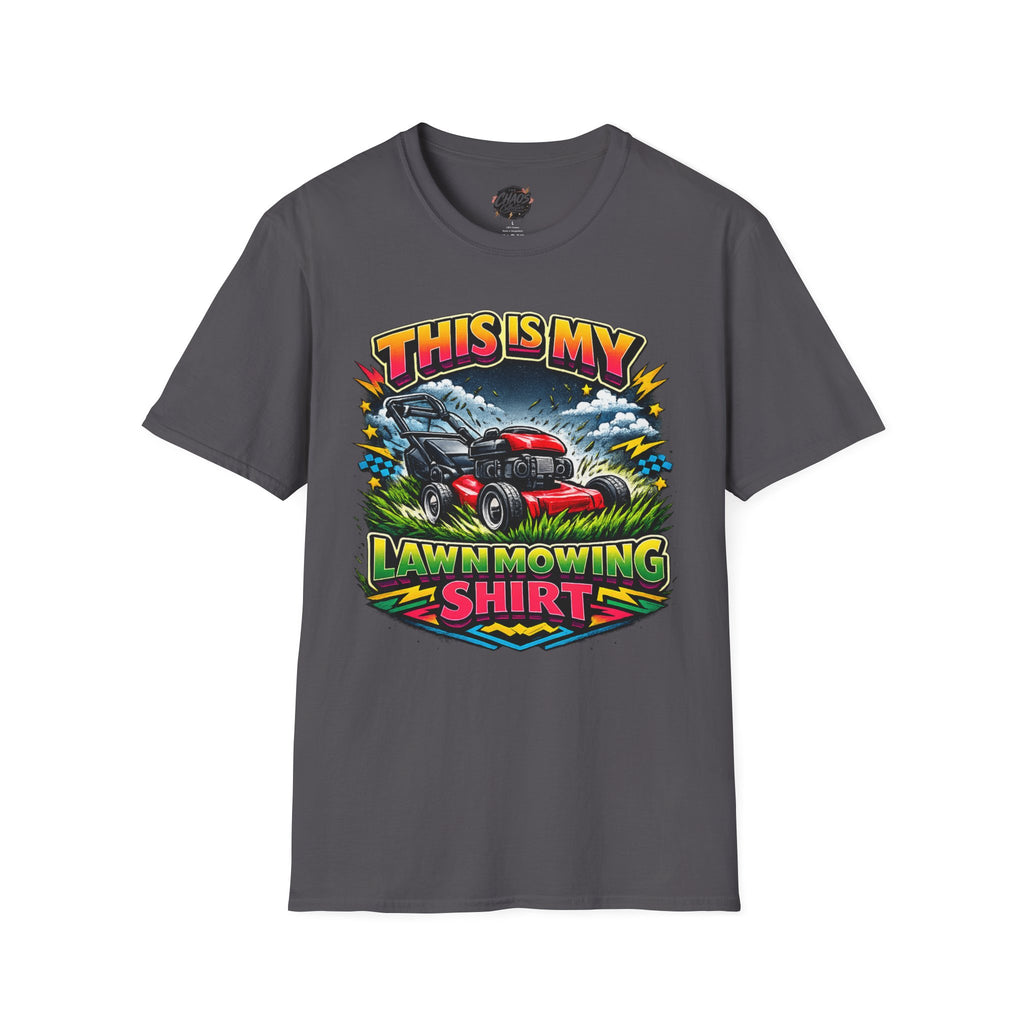 Lawn Mowing T-Shirt — "This Is My Lawn Mowing Shirt" Graphic Tee for Gardeners