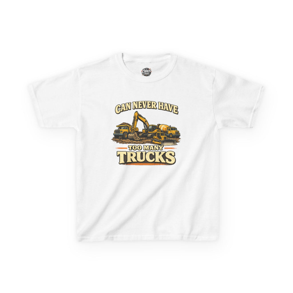 Vintage Construction Trucks Shirt for Boys – Can Never Have Too Many Trucks – Toddler Dump Truck Excavator Tee – Cute Kids Truck Shirt Gift