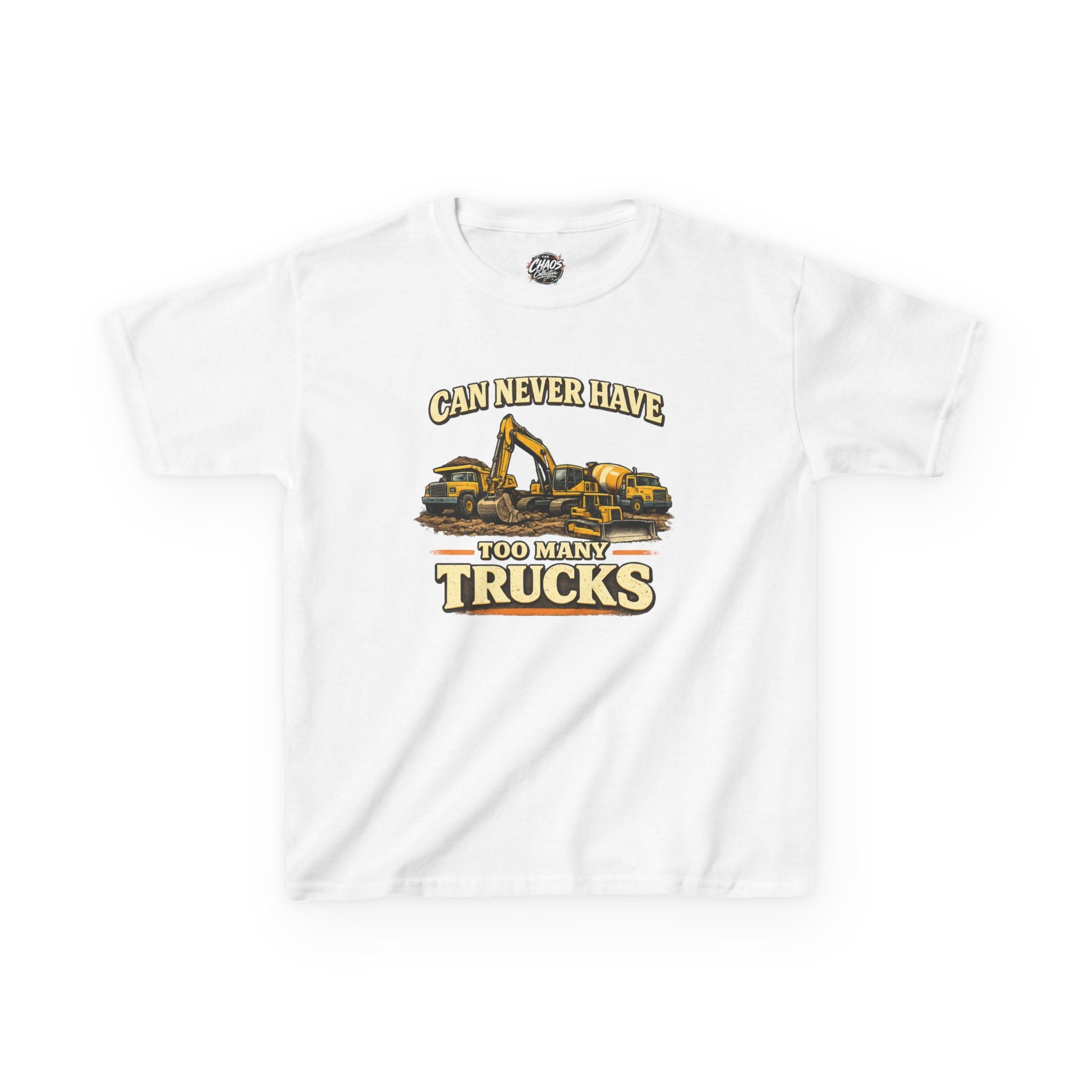 Vintage Construction Trucks Shirt for Boys – Can Never Have Too Many Trucks – Toddler Dump Truck Excavator Tee – Cute Kids Truck Shirt Gift