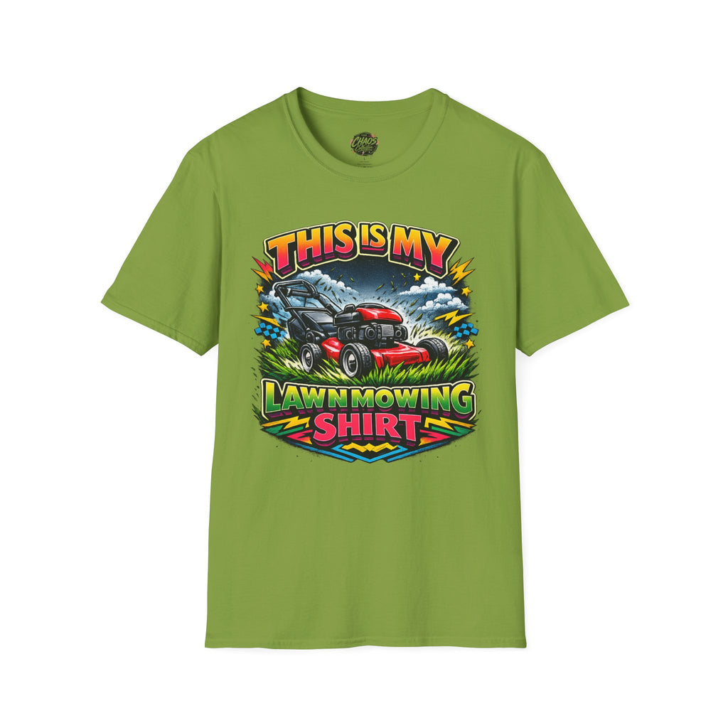 Lawn Mowing T-Shirt — "This Is My Lawn Mowing Shirt" Graphic Tee for Gardeners