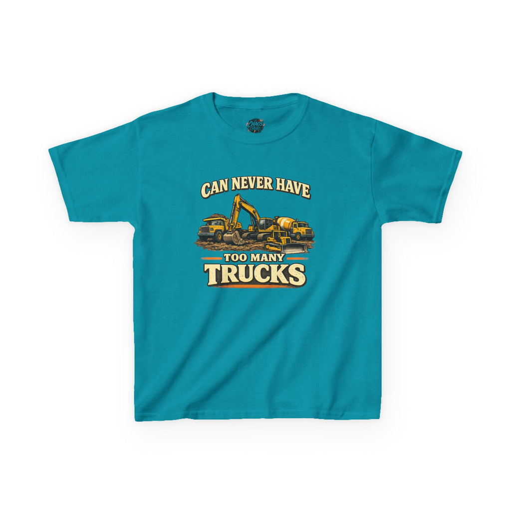 Vintage Construction Trucks Shirt for Boys – Can Never Have Too Many Trucks – Toddler Dump Truck Excavator Tee – Cute Kids Truck Shirt Gift