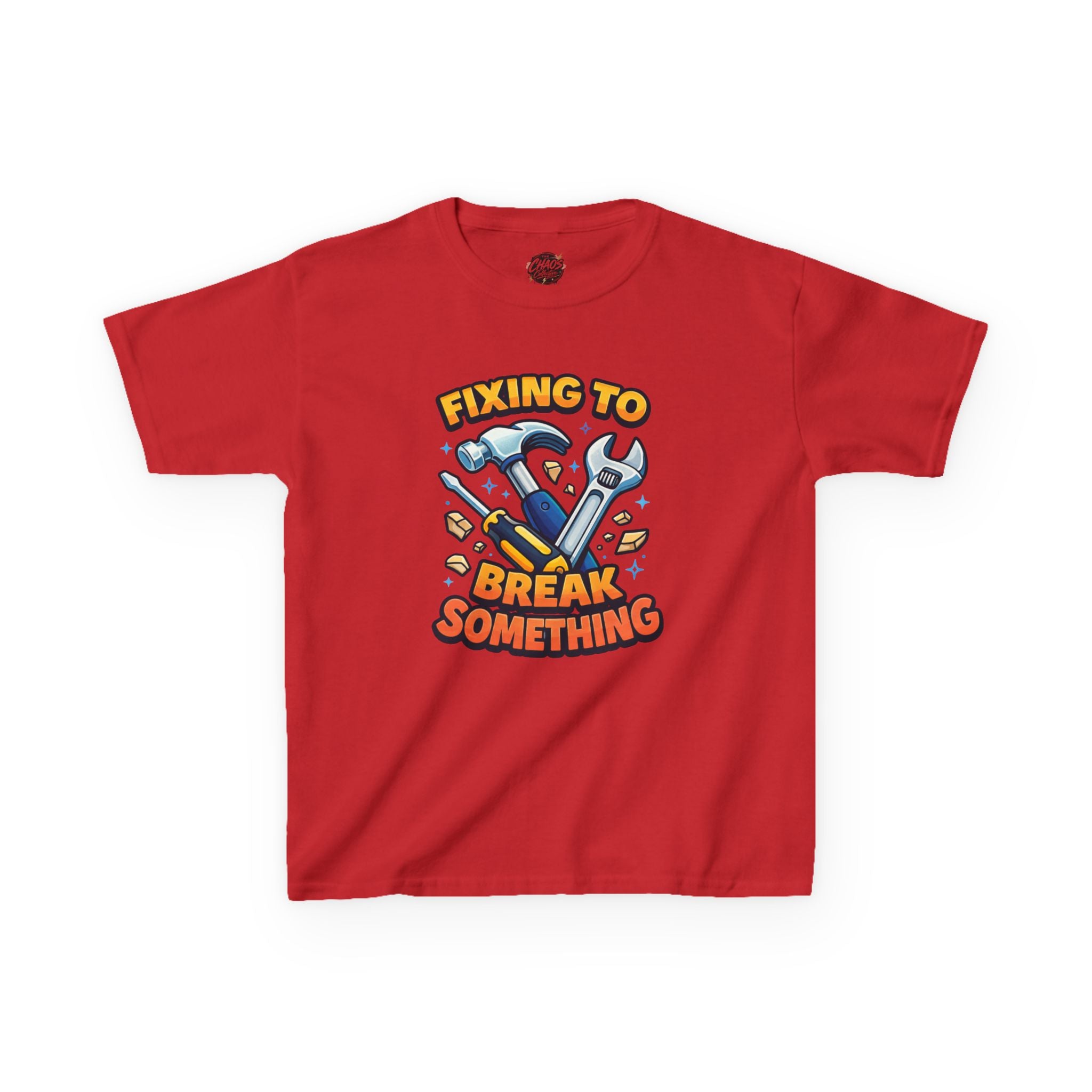 Kids Tee — "Fixing to Break Something" Tool Graphic