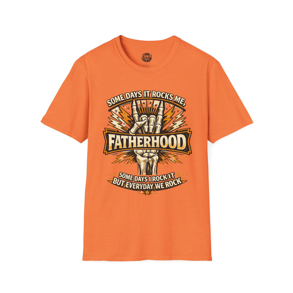 Fatherhood Rock T-Shirt — "Some Days It Rocks Me" Retro Dad Tee