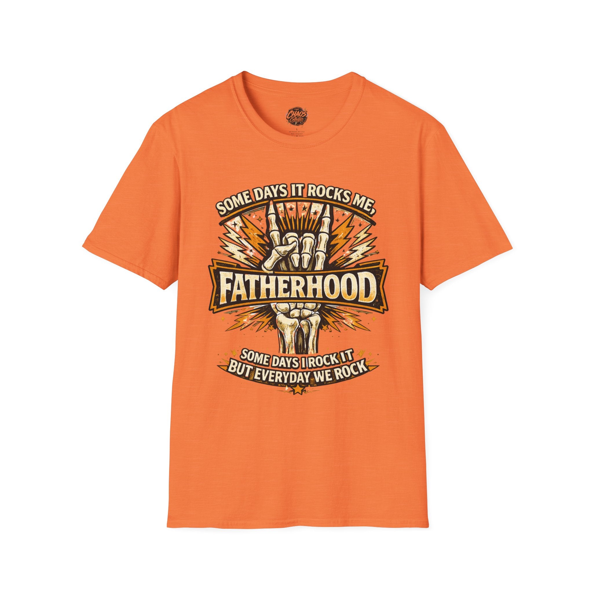 Fatherhood Rock T-Shirt — "Some Days It Rocks Me" Retro Dad Tee