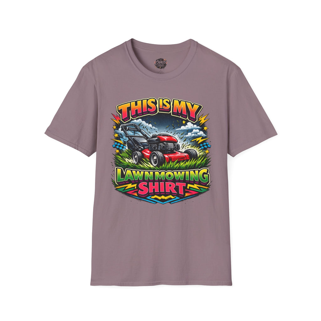 Lawn Mowing T-Shirt — "This Is My Lawn Mowing Shirt" Graphic Tee for Gardeners