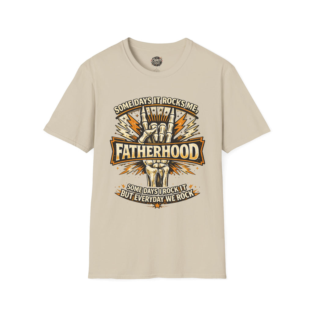 Fatherhood Rock T-Shirt — "Some Days It Rocks Me" Retro Dad Tee