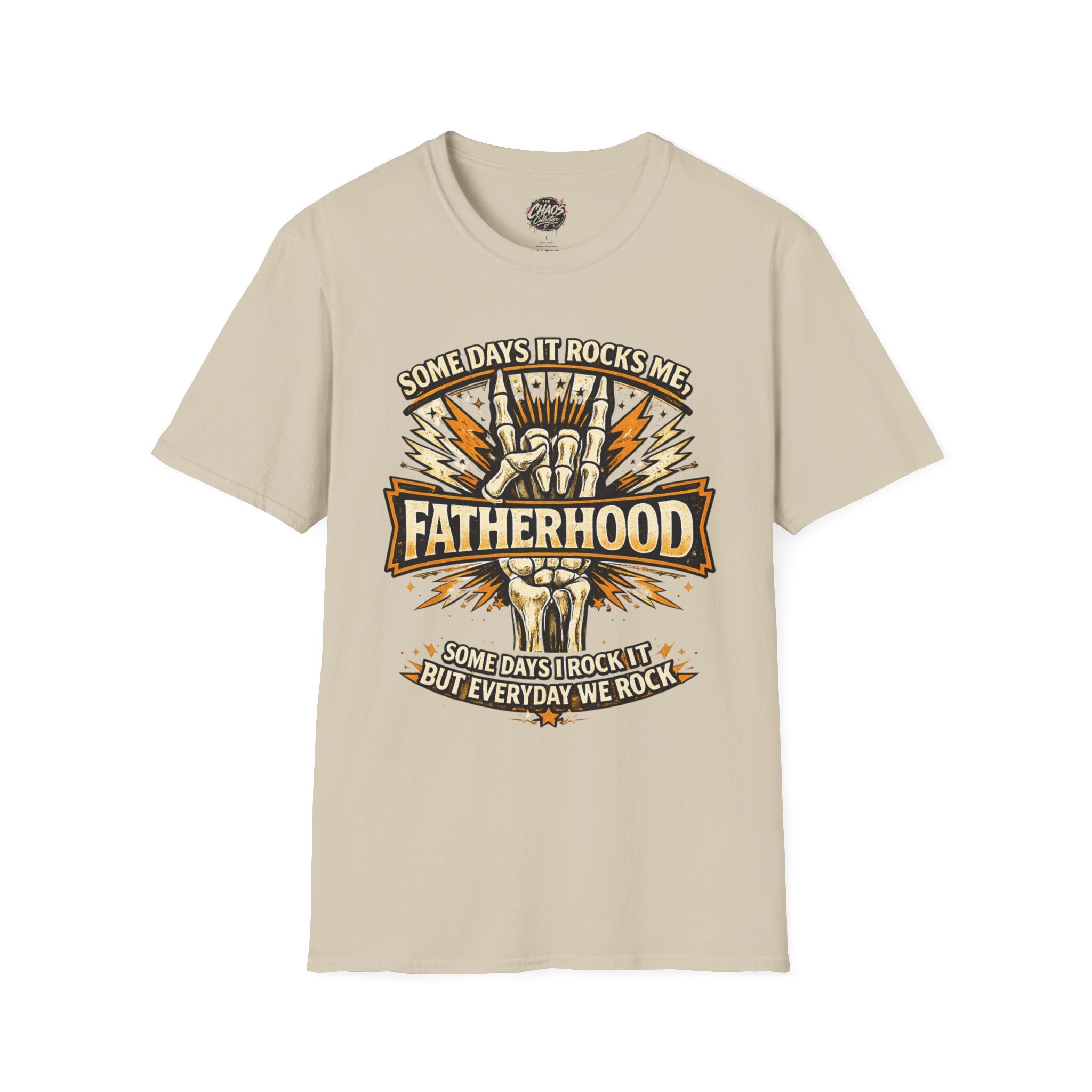 Fatherhood Rock T-Shirt — "Some Days It Rocks Me" Retro Dad Tee