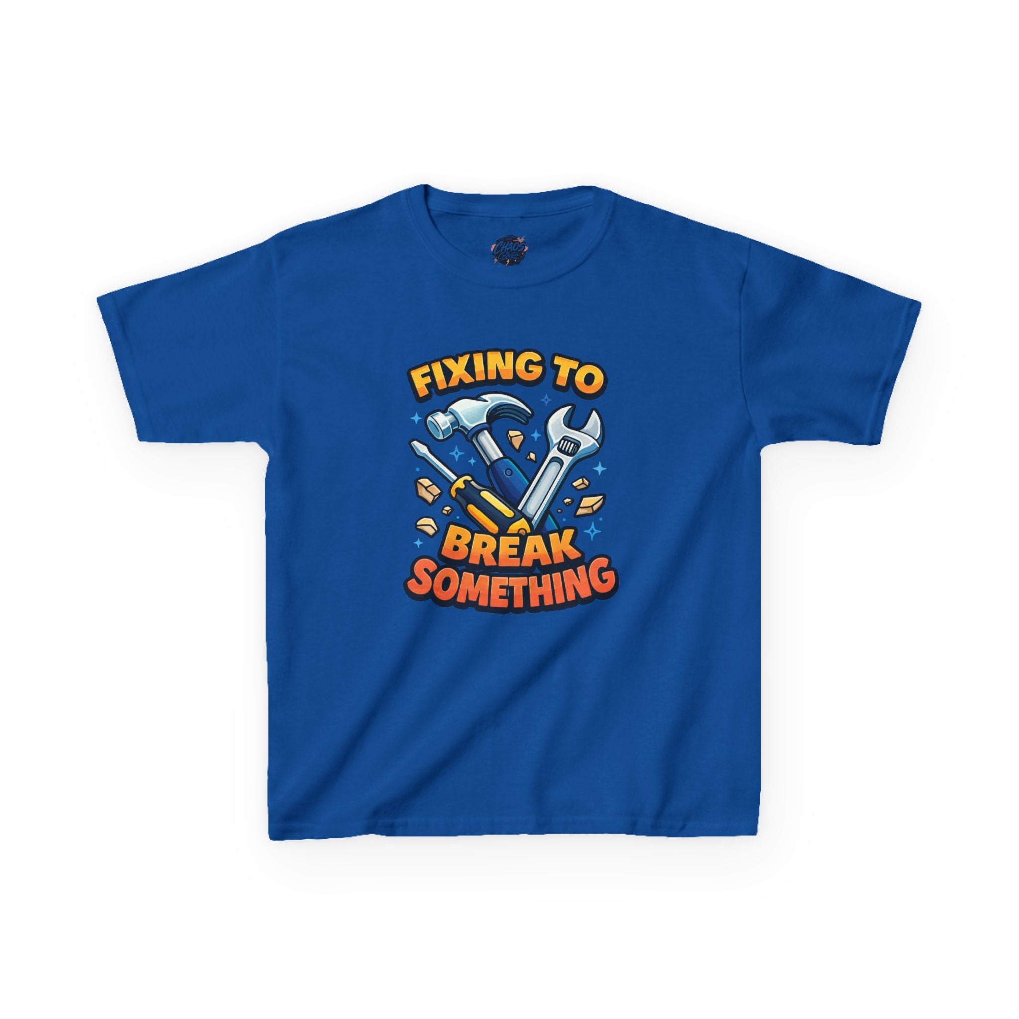 Kids Tee — "Fixing to Break Something" Tool Graphic