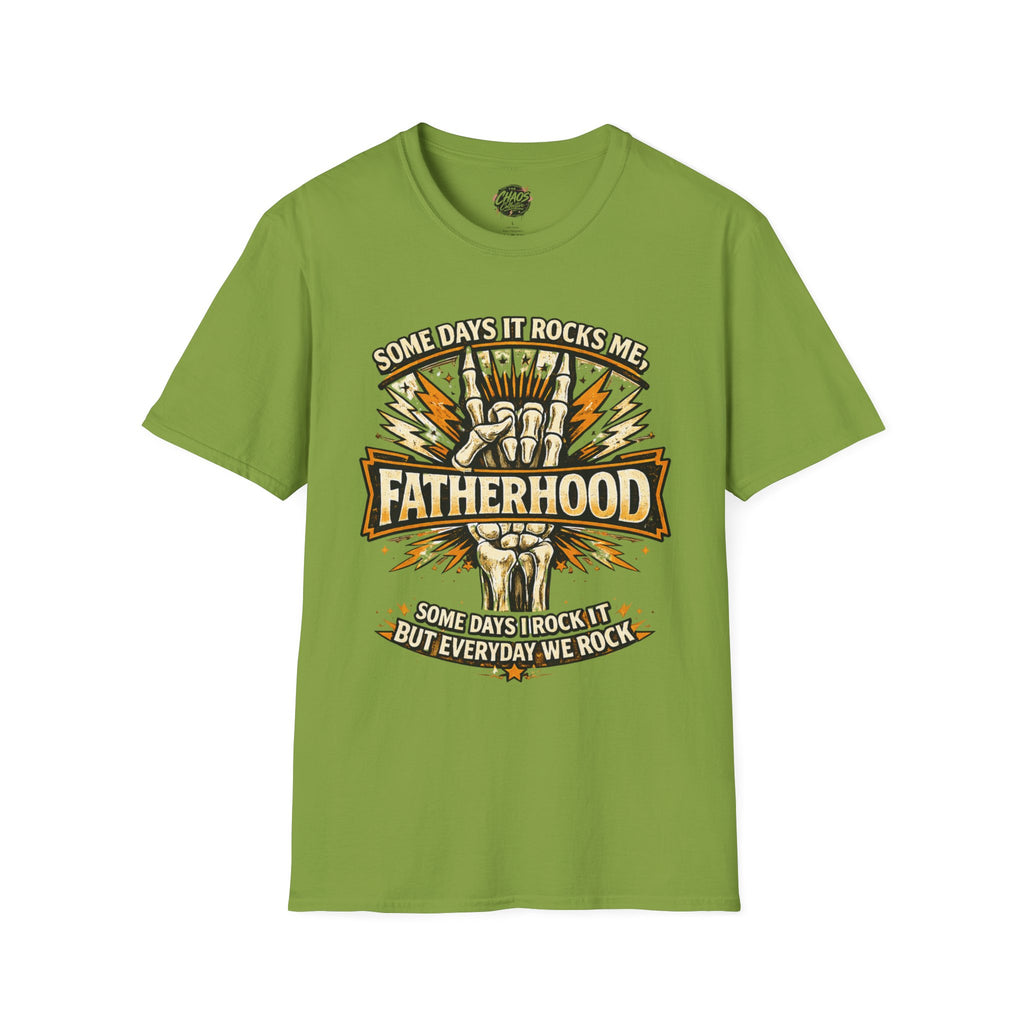 Fatherhood Rock T-Shirt — "Some Days It Rocks Me" Retro Dad Tee