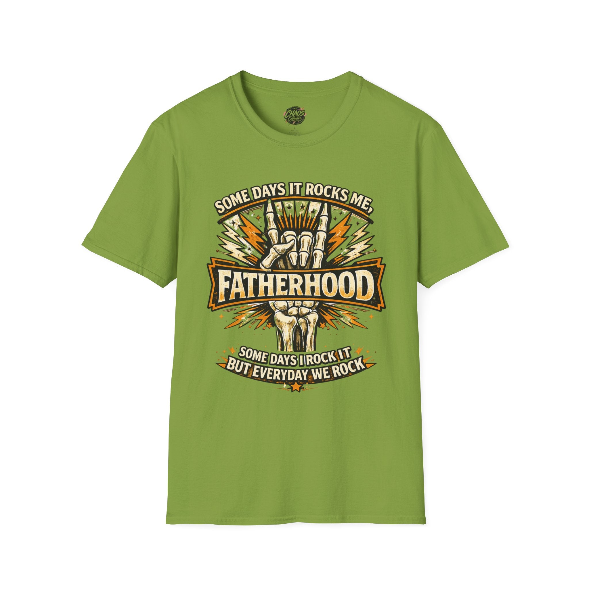 Fatherhood Rock T-Shirt — "Some Days It Rocks Me" Retro Dad Tee