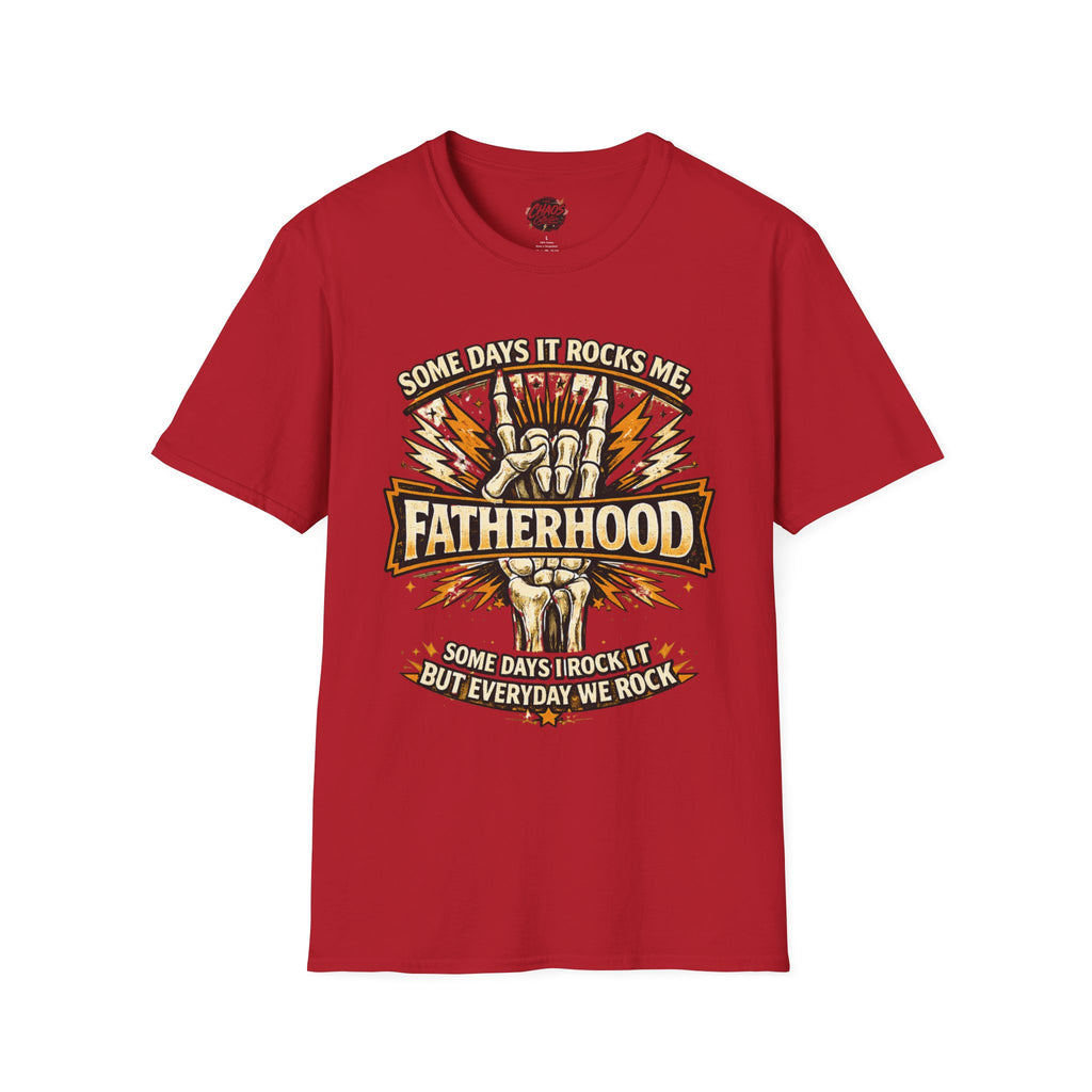 Fatherhood Rock T-Shirt — "Some Days It Rocks Me" Retro Dad Tee