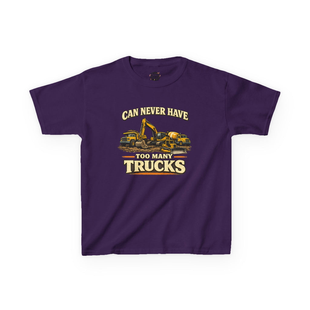 Vintage Construction Trucks Shirt for Boys – Can Never Have Too Many Trucks – Toddler Dump Truck Excavator Tee – Cute Kids Truck Shirt Gift