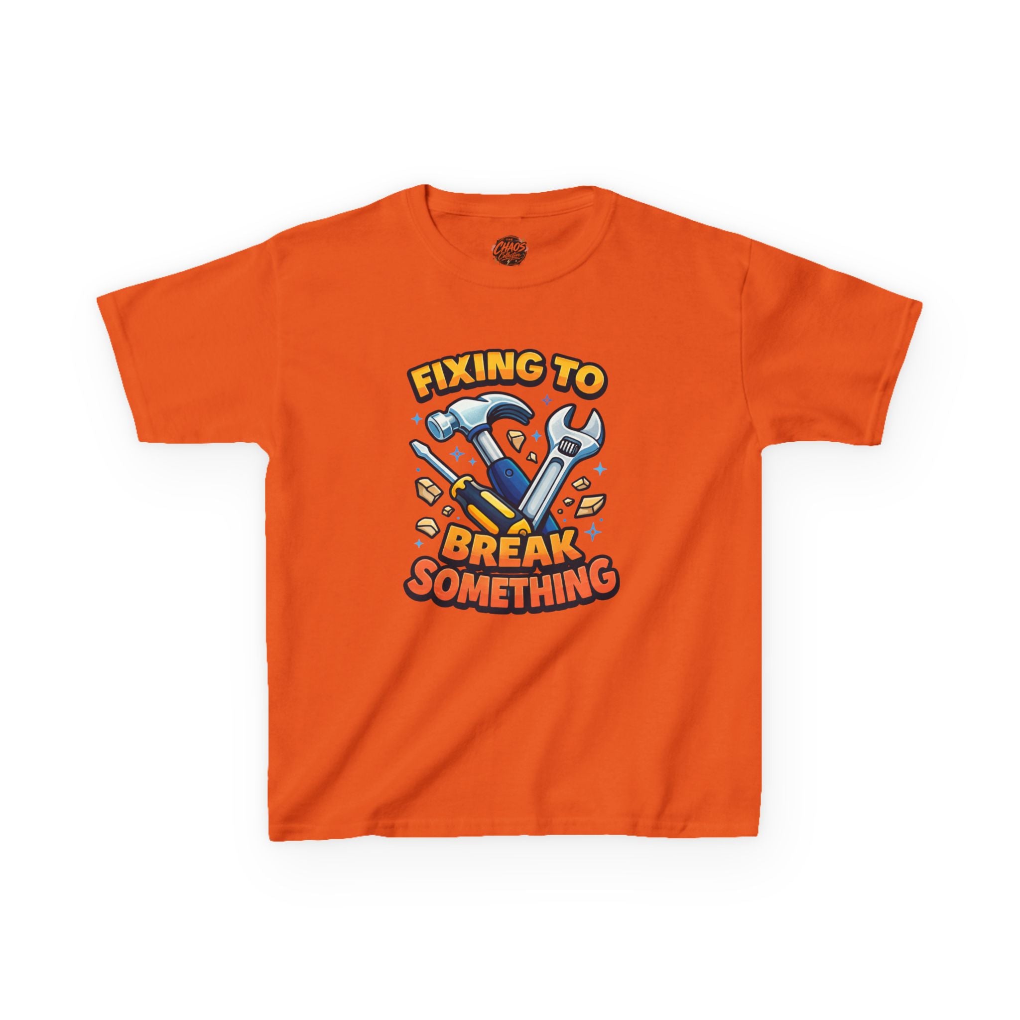 Kids Tee — "Fixing to Break Something" Tool Graphic
