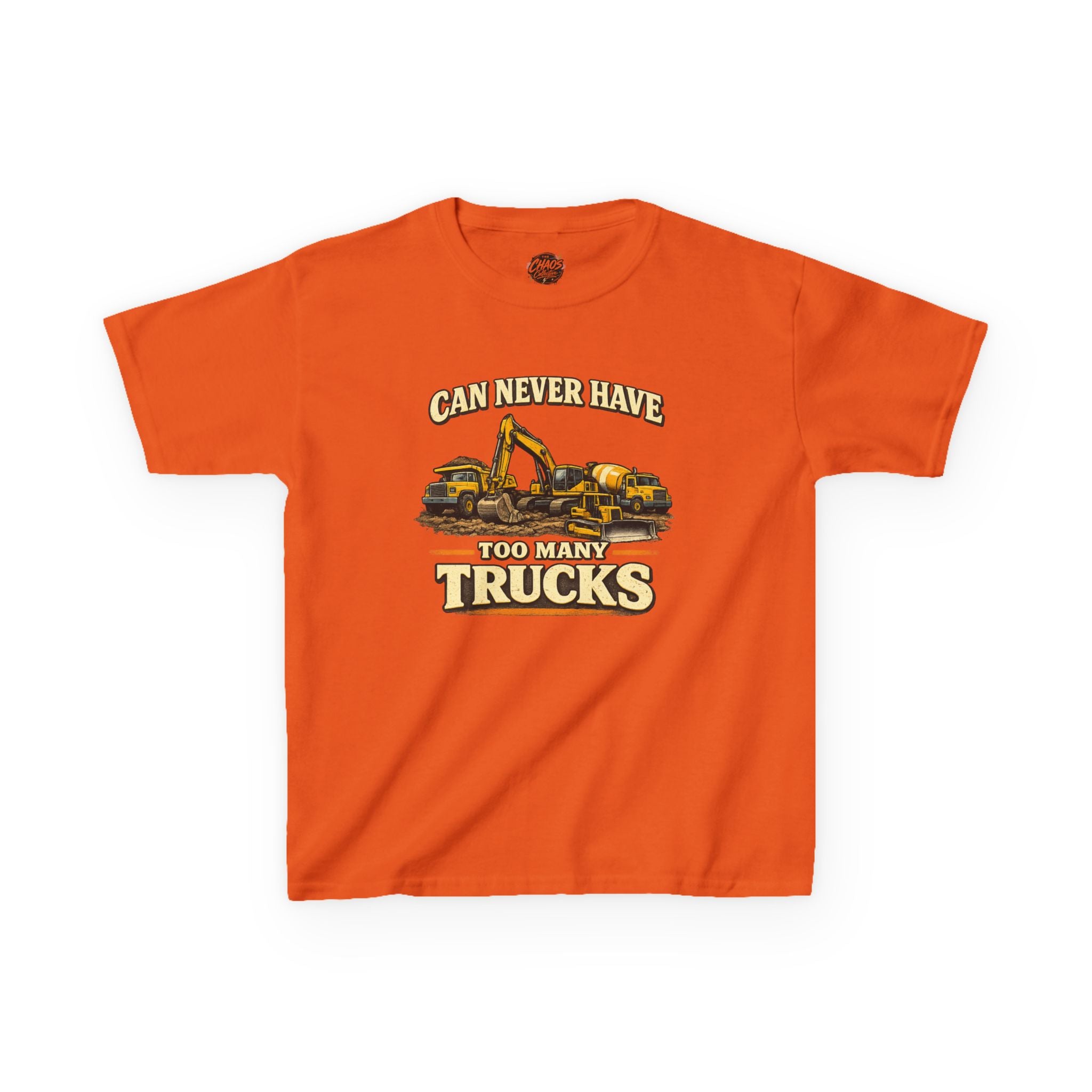 Vintage Construction Trucks Shirt for Boys – Can Never Have Too Many Trucks – Toddler Dump Truck Excavator Tee – Cute Kids Truck Shirt Gift