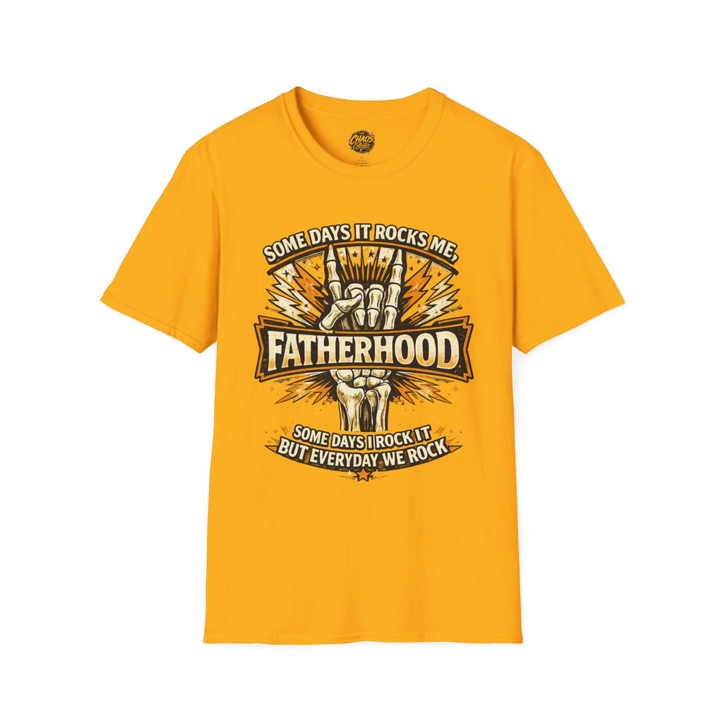 Fatherhood Rock T-Shirt — "Some Days It Rocks Me" Retro Dad Tee