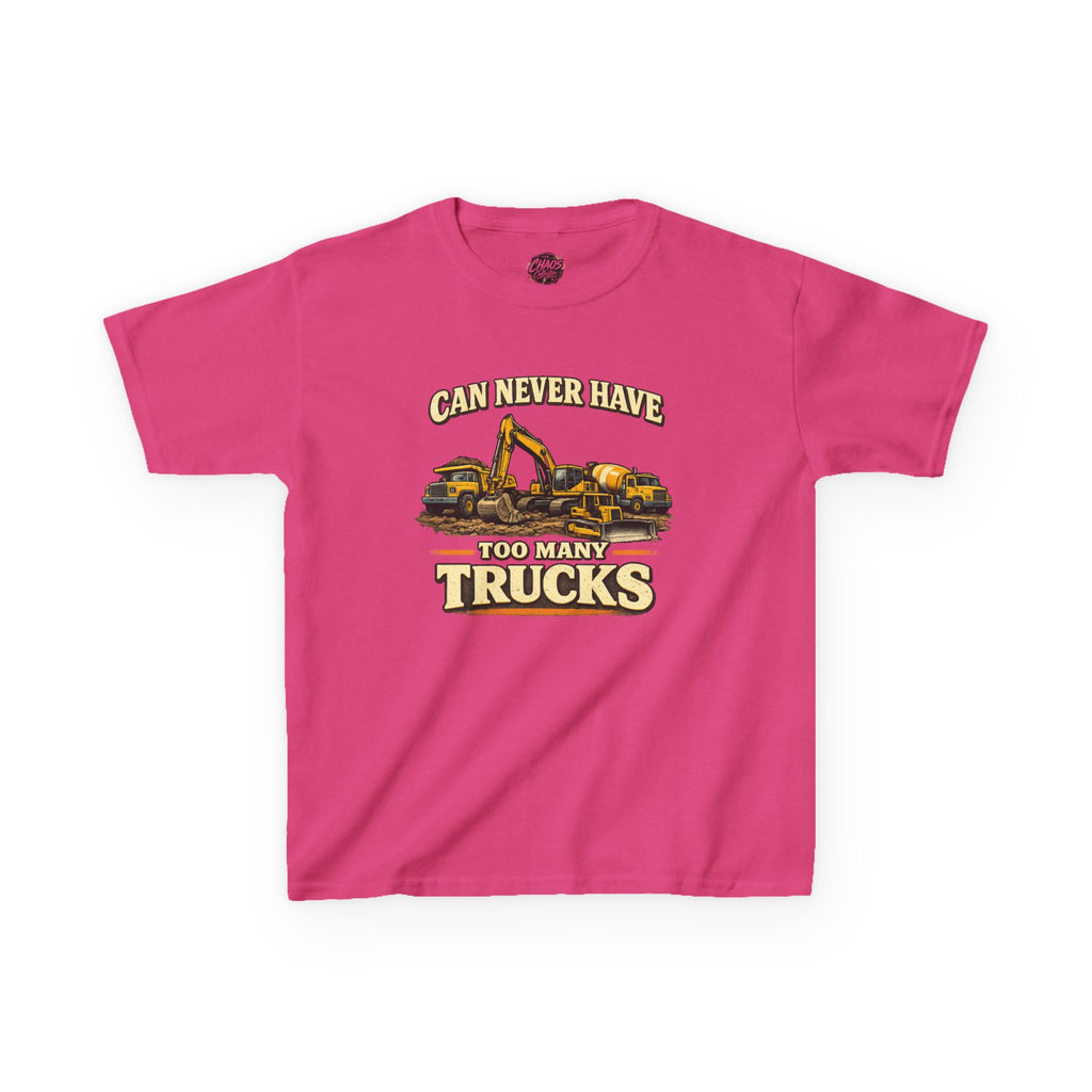 Vintage Construction Trucks Shirt for Boys – Can Never Have Too Many Trucks – Toddler Dump Truck Excavator Tee – Cute Kids Truck Shirt Gift