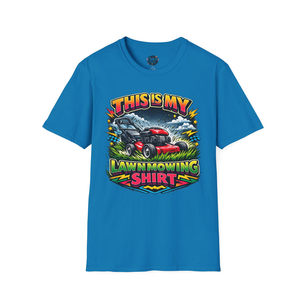 Lawn Mowing T-Shirt — "This Is My Lawn Mowing Shirt" Graphic Tee for Gardeners