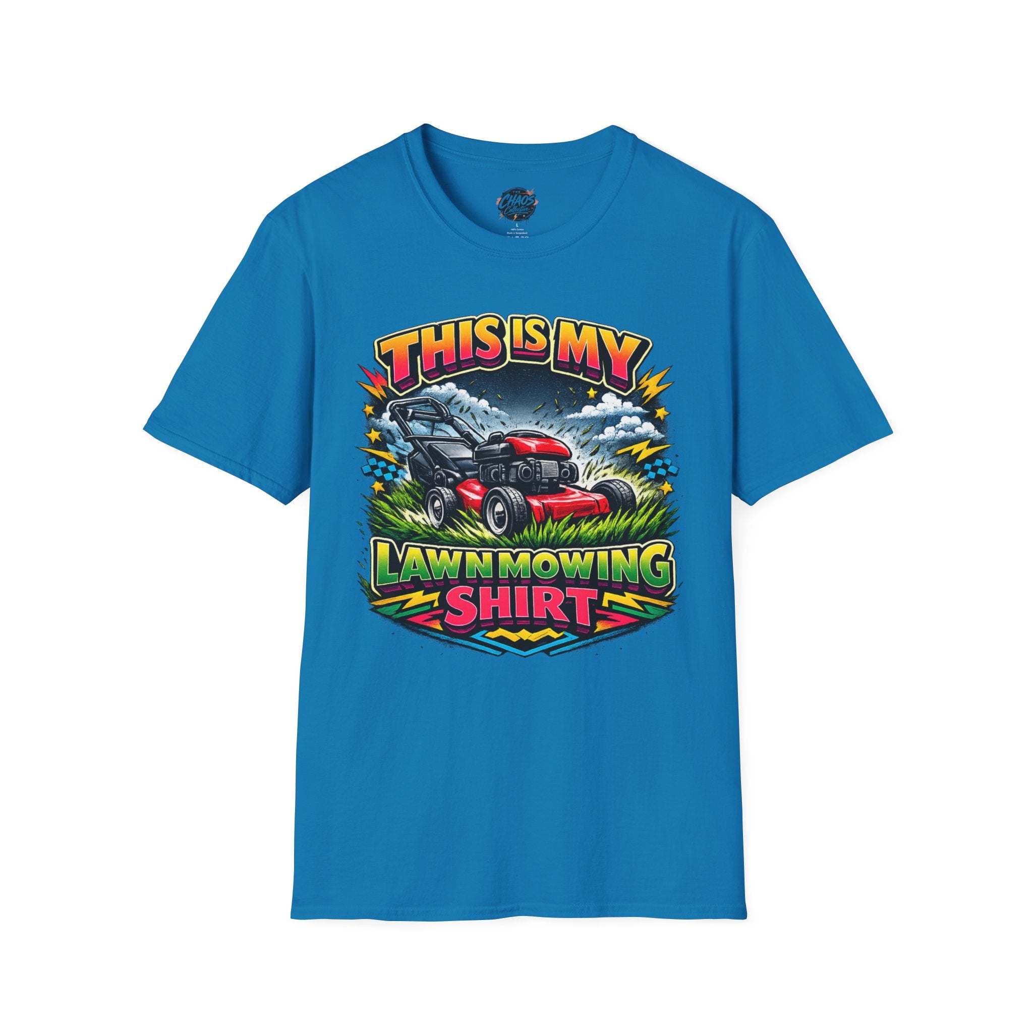 Lawn Mowing T-Shirt — "This Is My Lawn Mowing Shirt" Graphic Tee for Gardeners