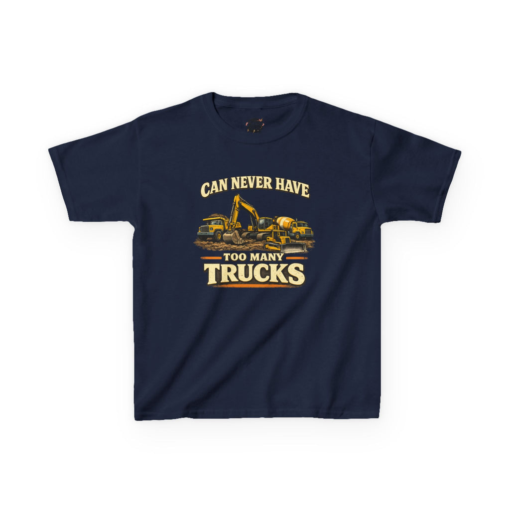Vintage Construction Trucks Shirt for Boys – Can Never Have Too Many Trucks – Toddler Dump Truck Excavator Tee – Cute Kids Truck Shirt Gift