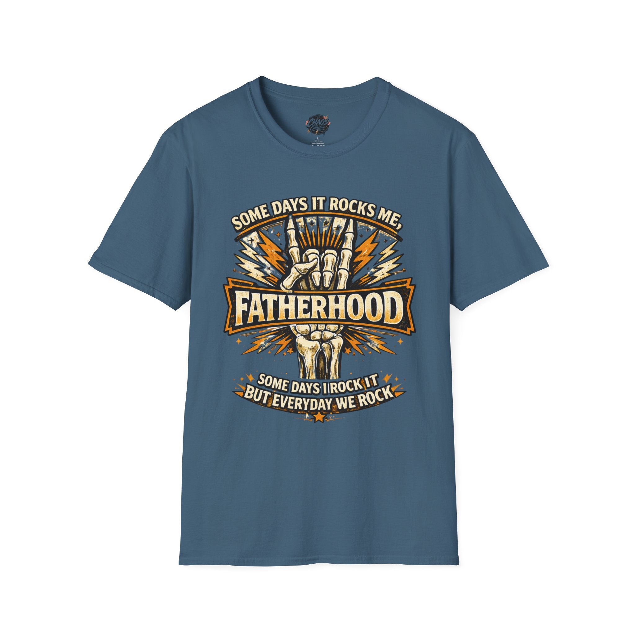 Fatherhood Rock T-Shirt — "Some Days It Rocks Me" Retro Dad Tee