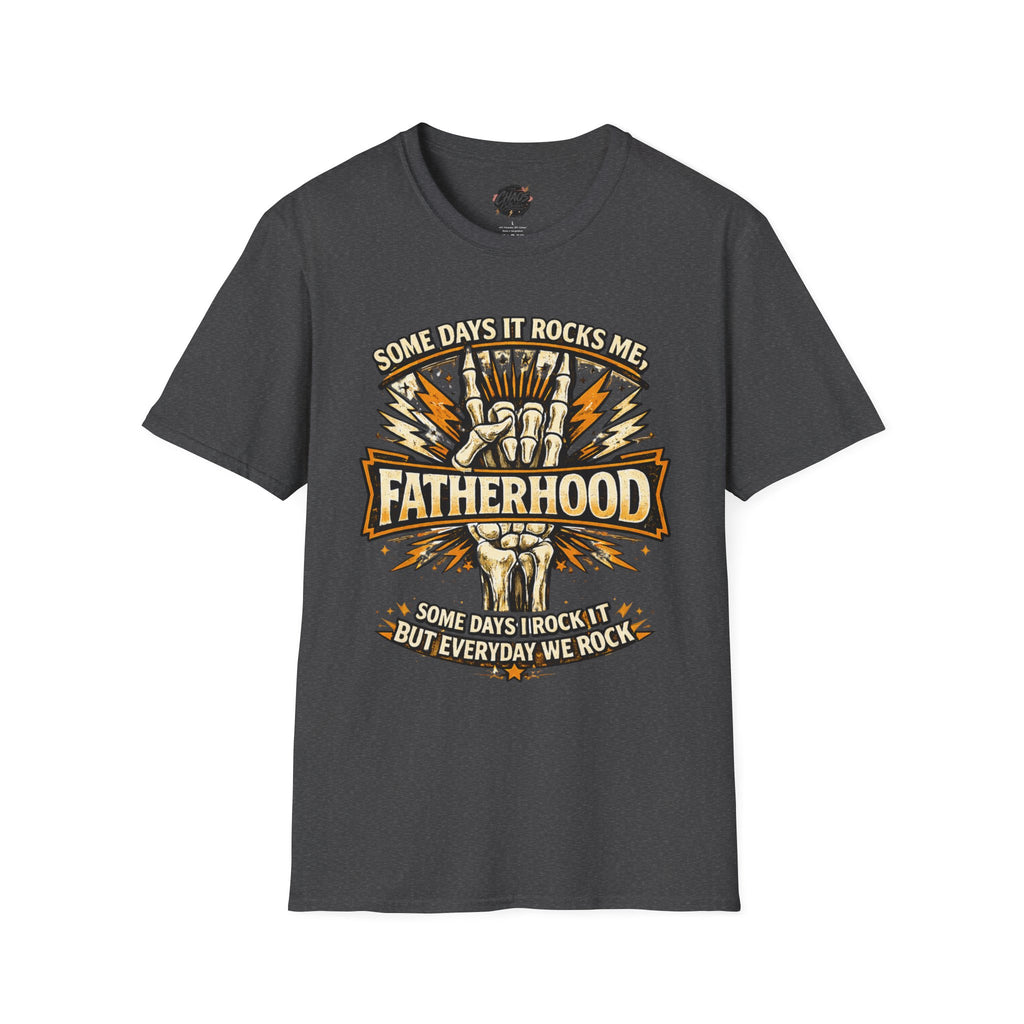 Fatherhood Rock T-Shirt — "Some Days It Rocks Me" Retro Dad Tee