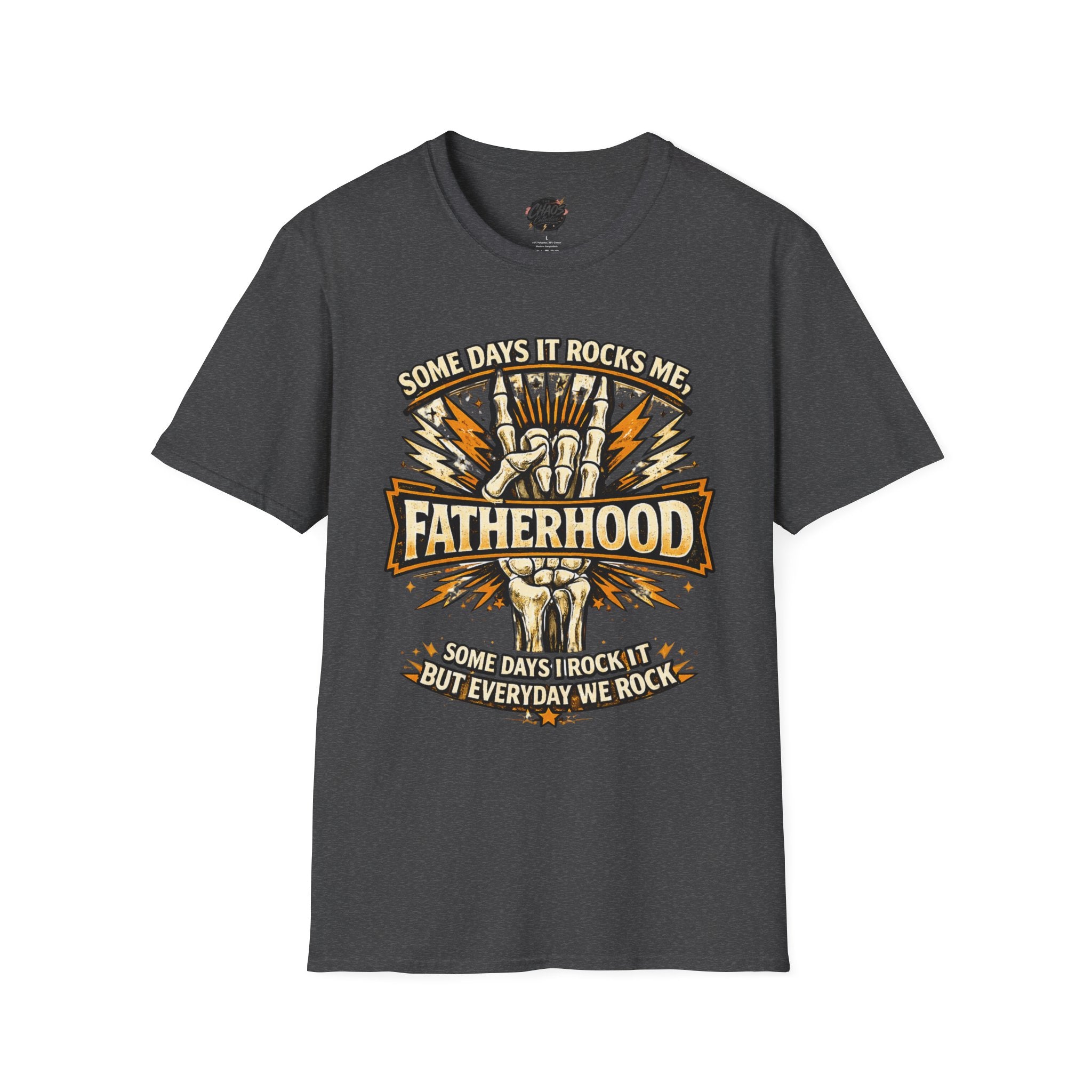 Fatherhood Rock T-Shirt — "Some Days It Rocks Me" Retro Dad Tee
