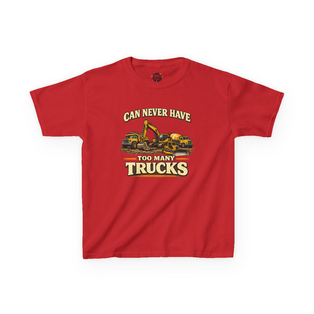 Vintage Construction Trucks Shirt for Boys – Can Never Have Too Many Trucks – Toddler Dump Truck Excavator Tee – Cute Kids Truck Shirt Gift