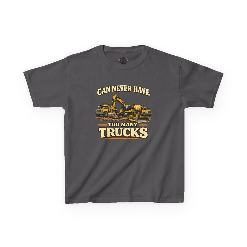 Vintage Construction Trucks Shirt for Boys – Can Never Have Too Many Trucks – Toddler Dump Truck Excavator Tee – Cute Kids Truck Shirt Gift