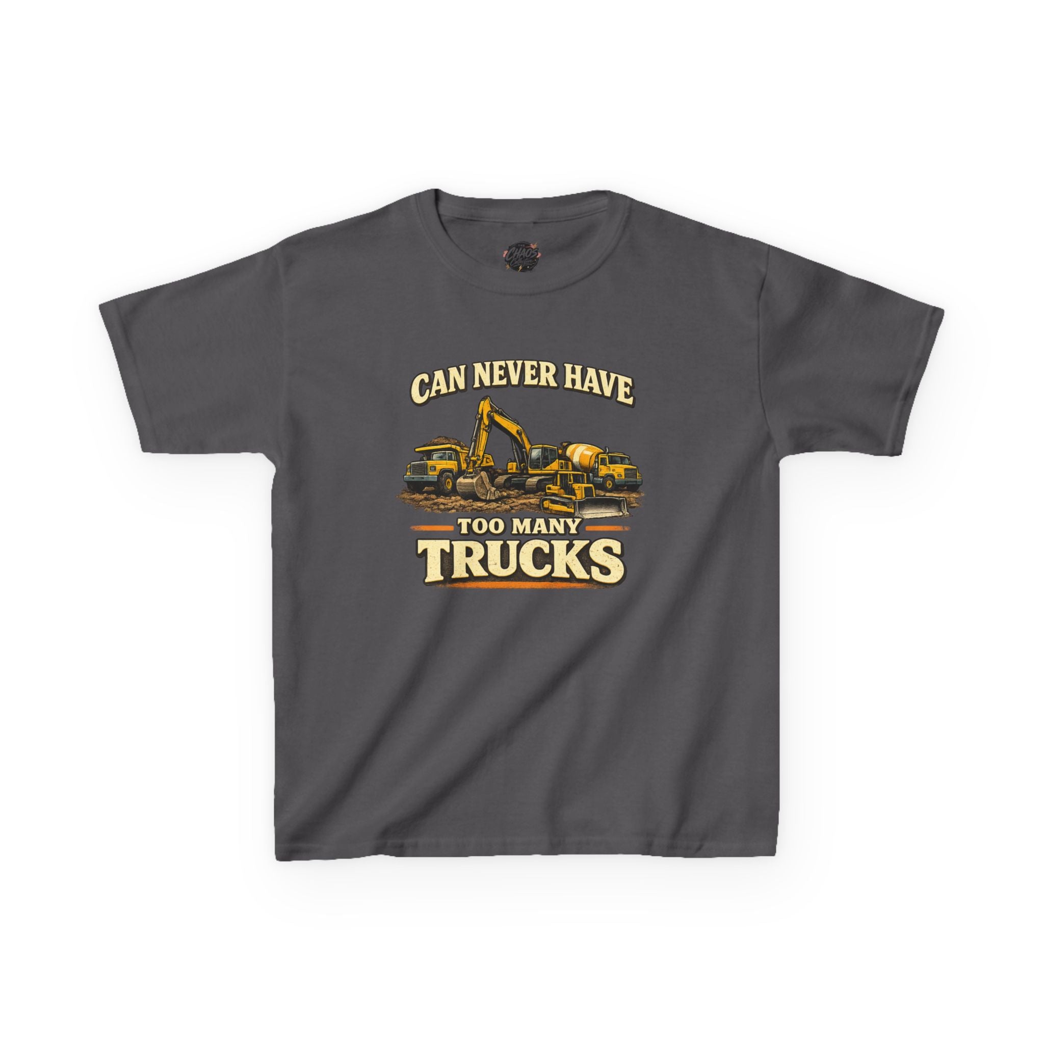 Vintage Construction Trucks Shirt for Boys – Can Never Have Too Many Trucks – Toddler Dump Truck Excavator Tee – Cute Kids Truck Shirt Gift
