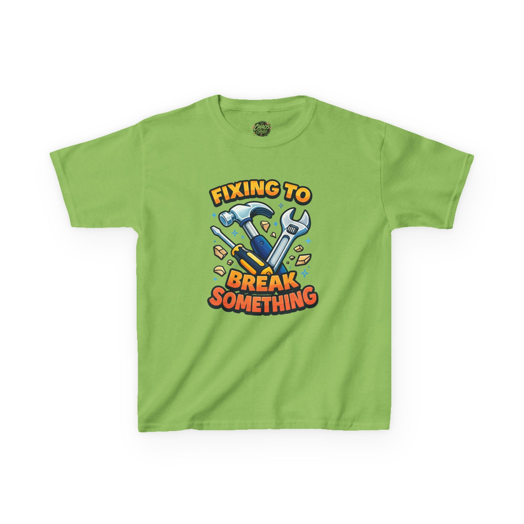 Kids Tee — "Fixing to Break Something" Tool Graphic
