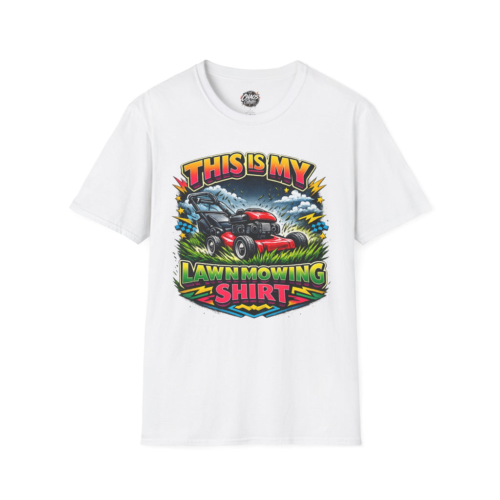 Lawn Mowing T-Shirt — "This Is My Lawn Mowing Shirt" Graphic Tee for Gardeners