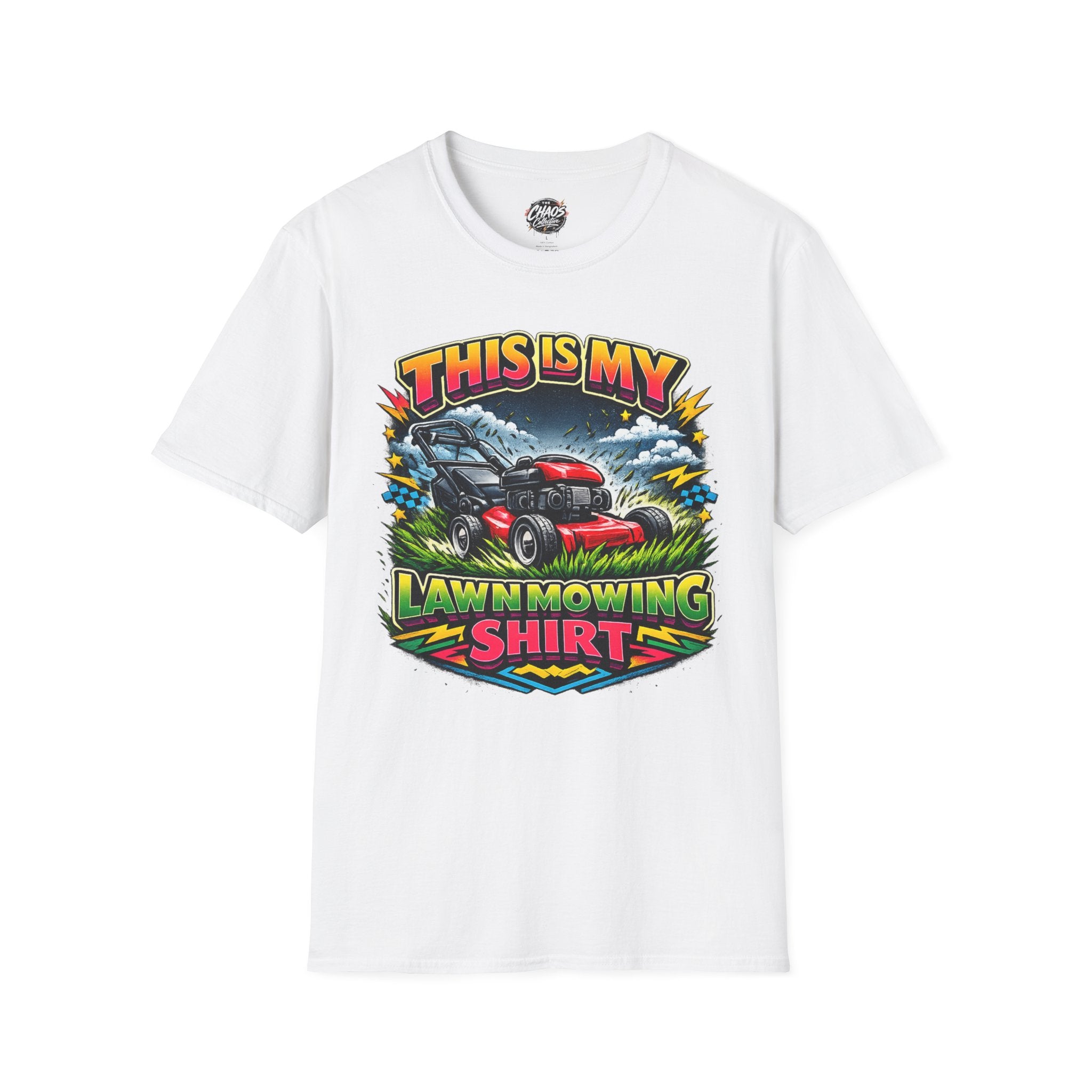 Lawn Mowing T-Shirt — "This Is My Lawn Mowing Shirt" Graphic Tee for Gardeners