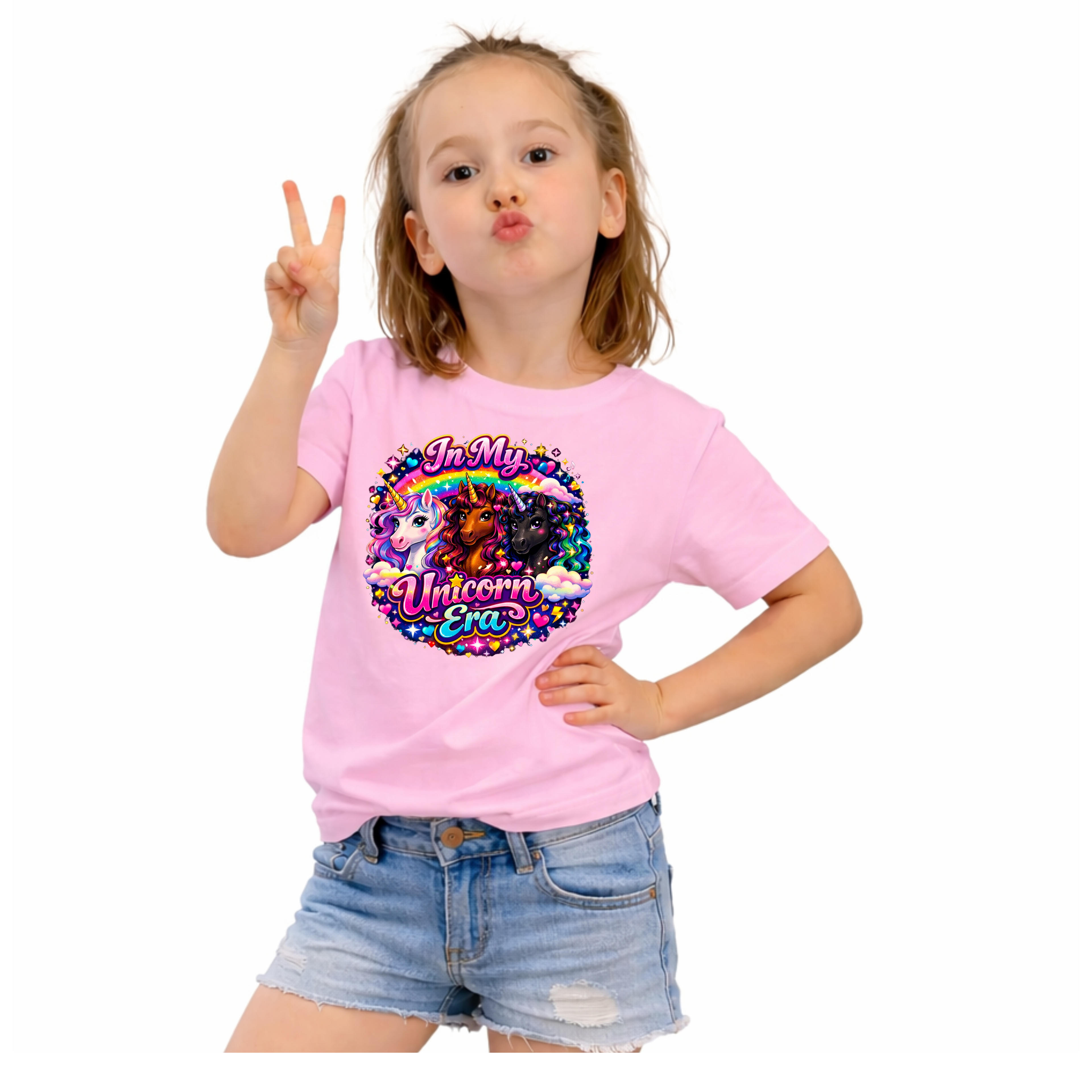 In My Unicorn Era Shirt – Girls Pink Unicorn T-Shirt, 90s Retro Unicorn Tee, Cute Magical Kids Shirt