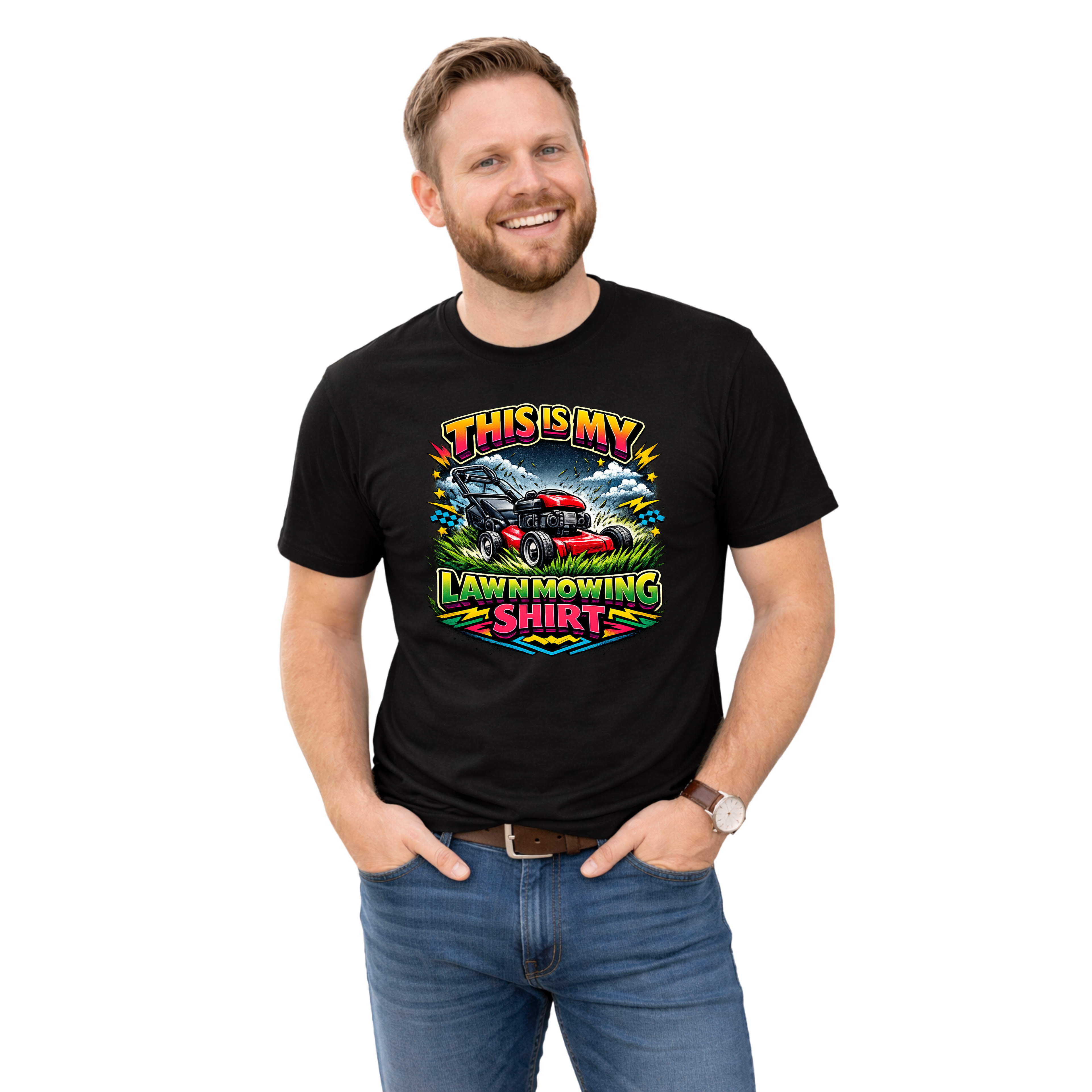 Lawn Mowing T-Shirt — "This Is My Lawn Mowing Shirt" Graphic Tee for Gardeners
