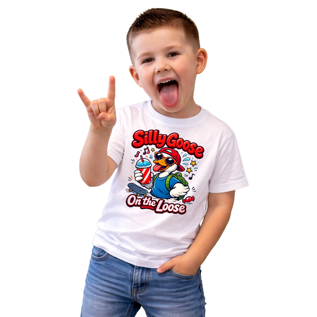 Silly Goose Toddler Tee — Silly Goose On the Loose Cute Cartoon Kids Shirt