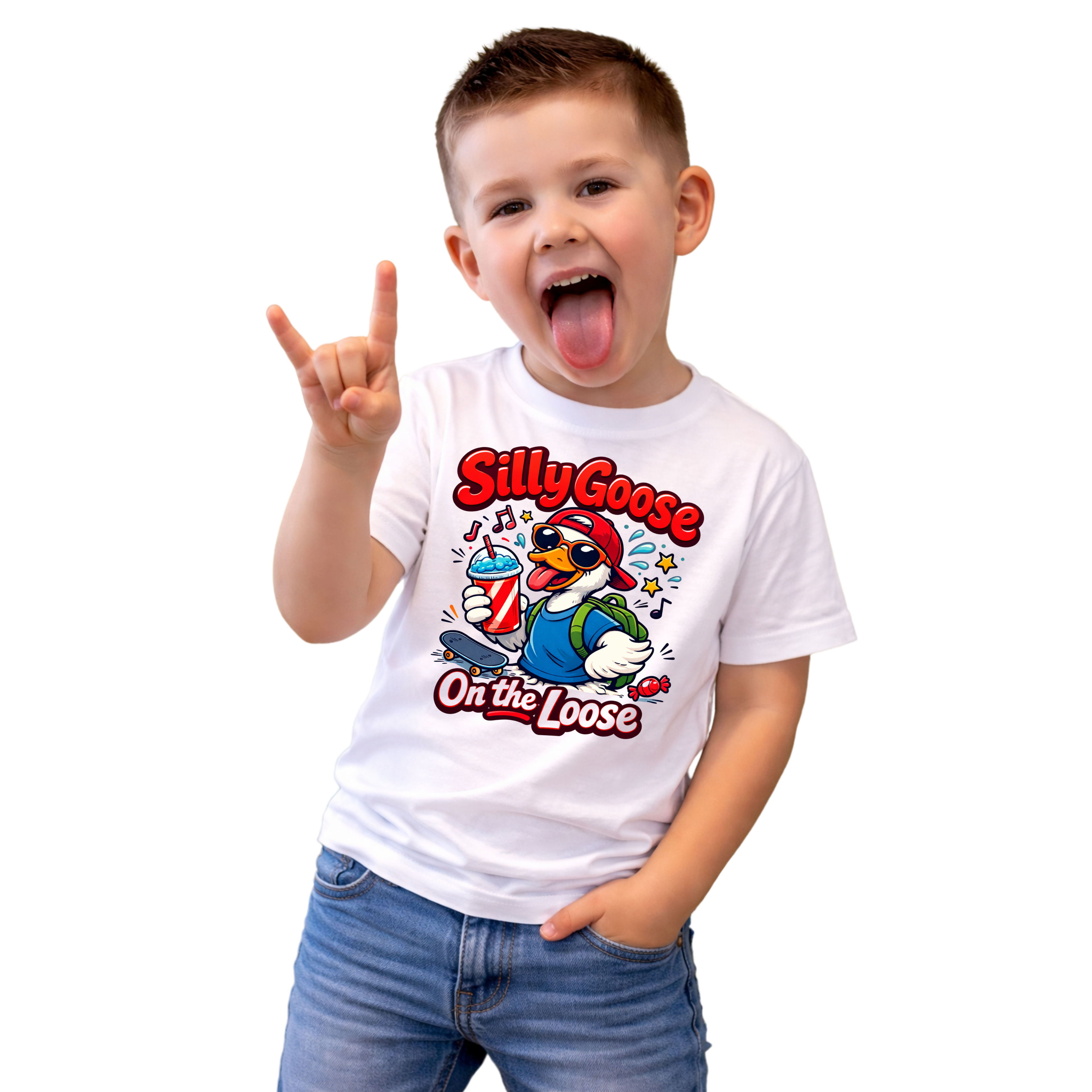 Silly Goose Toddler Tee — Silly Goose On the Loose Cute Cartoon Kids Shirt