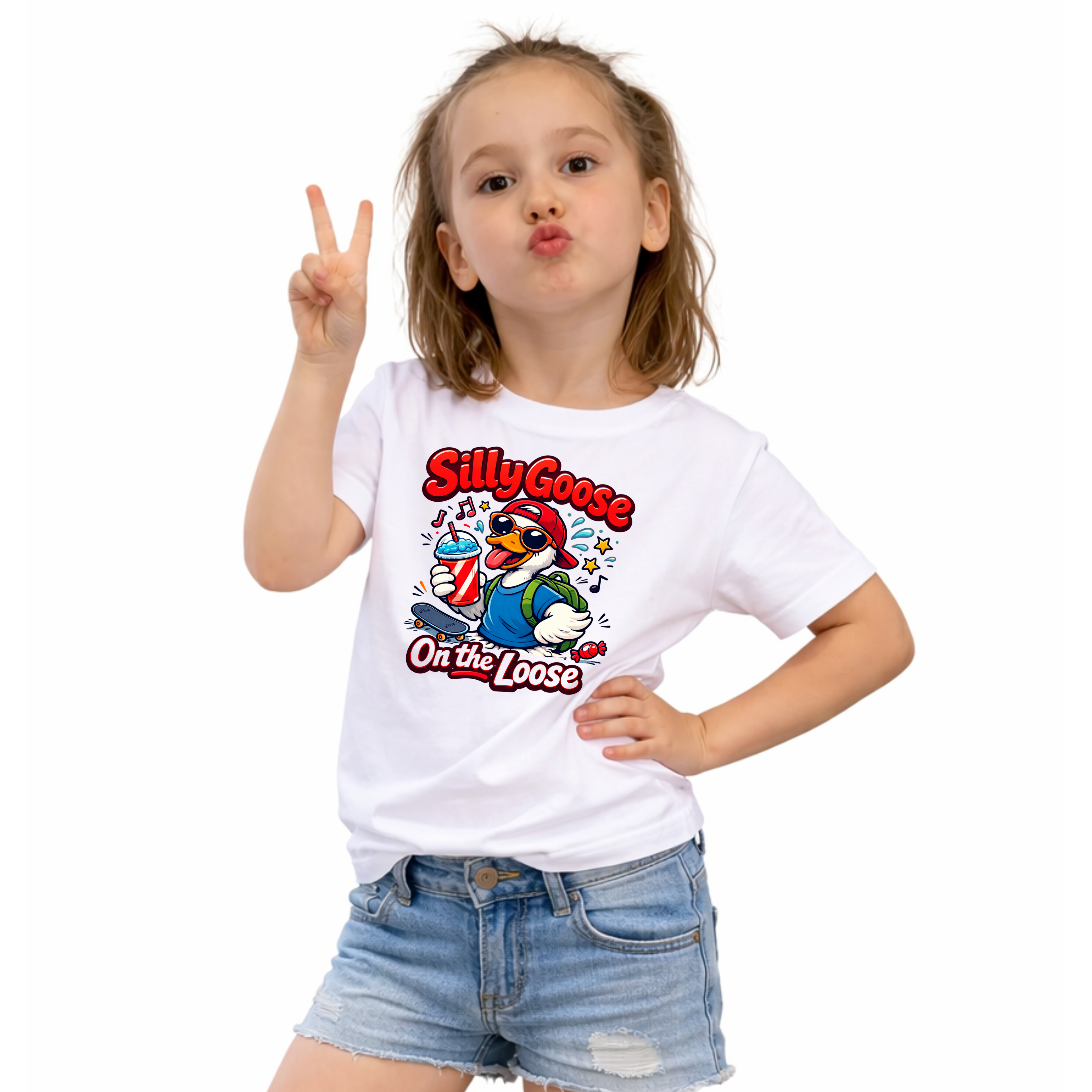 Silly Goose Toddler Tee — Silly Goose On the Loose Cute Cartoon Kids Shirt