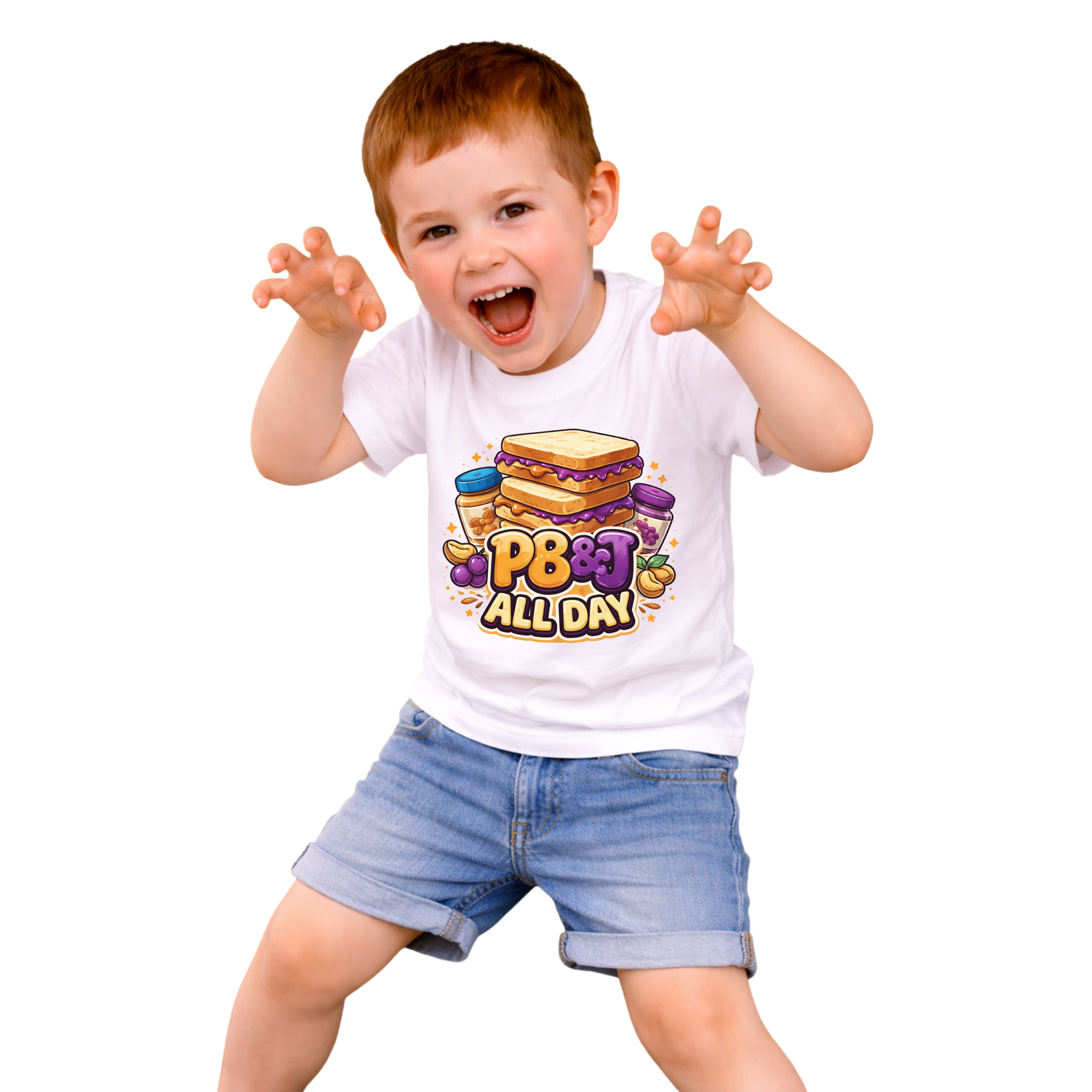 Toddler Tee - PB&J All Day Peanut Butter Sandwich Graphic