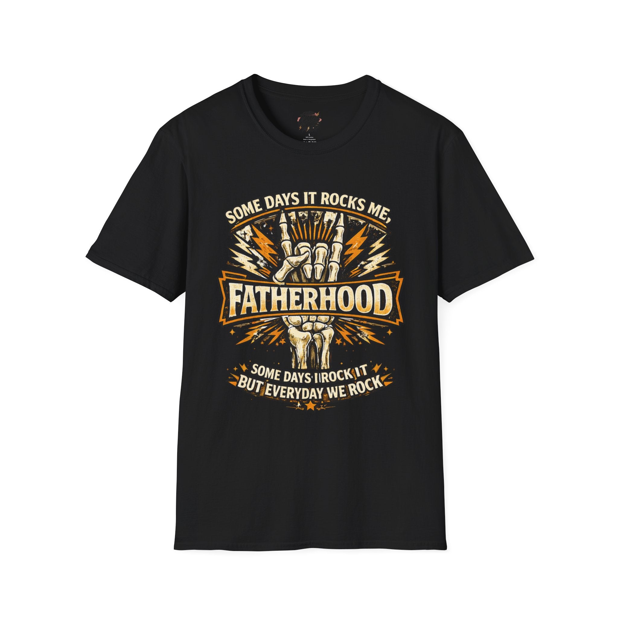 Fatherhood Rock T-Shirt — "Some Days It Rocks Me" Retro Dad Tee