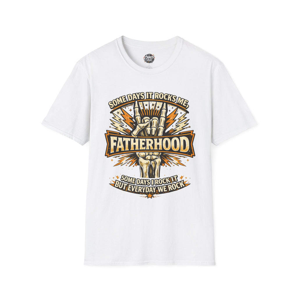 Fatherhood Rock T-Shirt — "Some Days It Rocks Me" Retro Dad Tee
