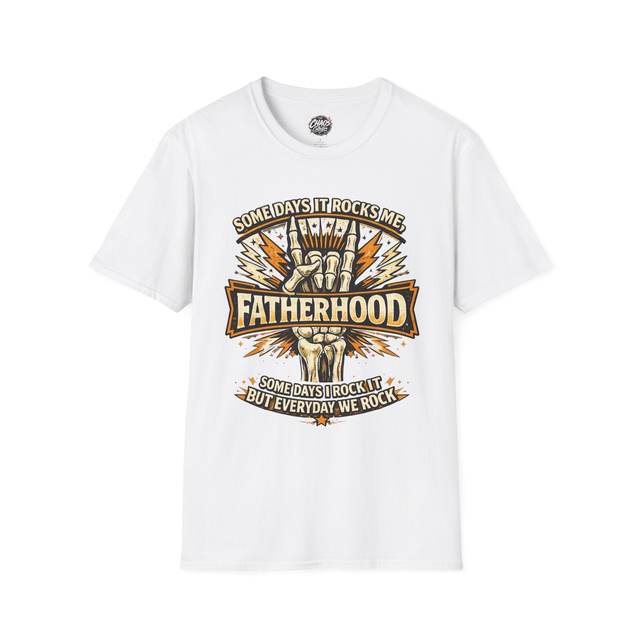 Fatherhood Rock T-Shirt — "Some Days It Rocks Me" Retro Dad Tee
