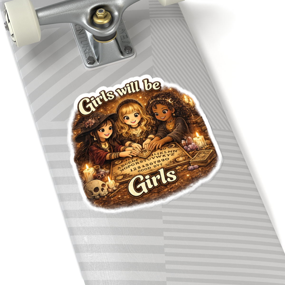 Girls Will Be Girls Ouija Sticker — Cute Witchy Vintage Kiss-Cut Sticker - Witchycore