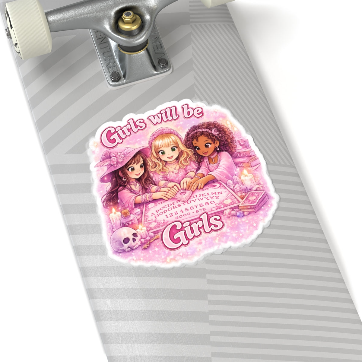 Girls Will Be Girls Ouija Sticker — Cute Pink Witchy Vinyl Sticker - Trendy Witchcore sticker