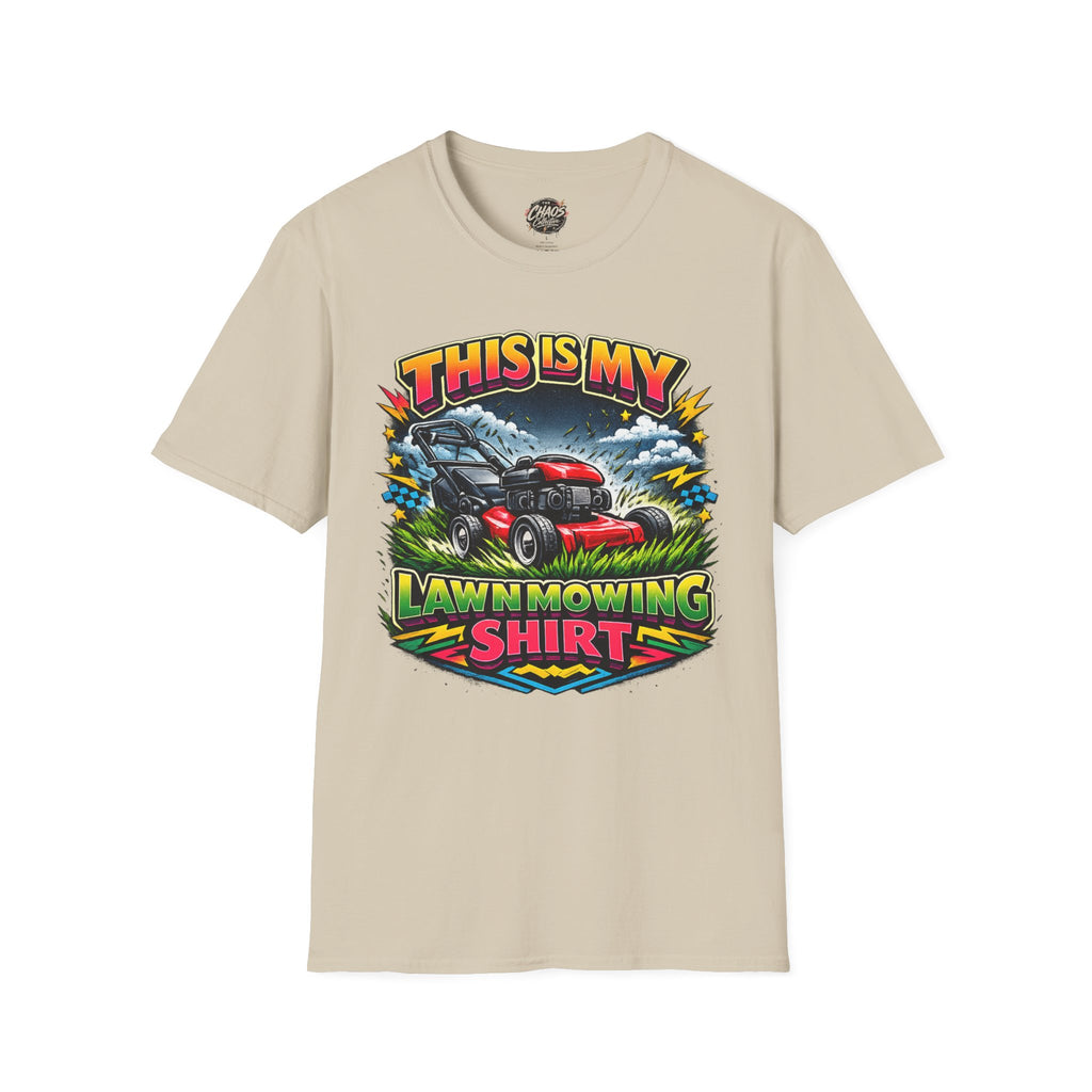 Lawn Mowing T-Shirt — "This Is My Lawn Mowing Shirt" Graphic Tee for Gardeners