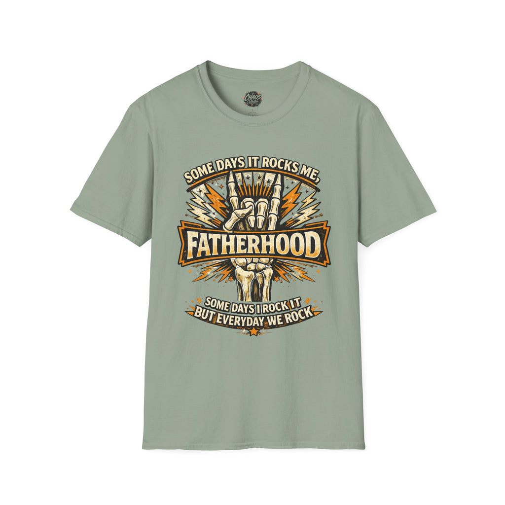 Fatherhood Rock T-Shirt — "Some Days It Rocks Me" Retro Dad Tee